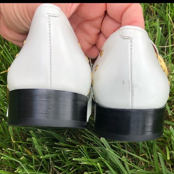 New Coach Studded White Leather Loafers Buckle Gucci Prada Labucq Celine Alexa - Picture 6 of 11